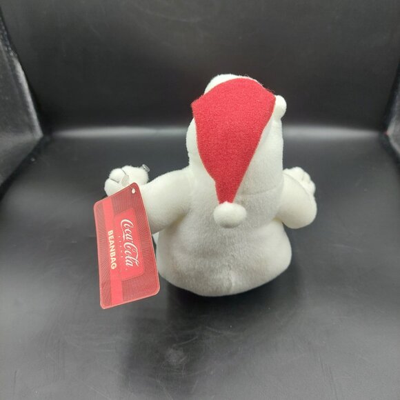 Vintage Collectible Coca-Cola Polar Bear Santa Bean Bag Plush by Beverly Hills - Picture 5 of 8